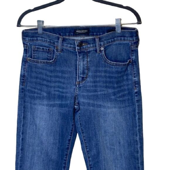 PacSun dark wash girlfriend stretch jeans with raw hem size 28 - Picture 2 of 16